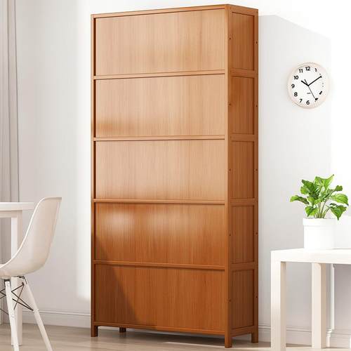 书架置物架落仿藤编地多书柜子带门儿童学生书家客厅收层用纳架省