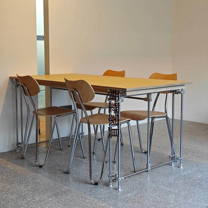 设计师光轴桌办公桌客厅大长书桌工作室简约长桌北欧家用电脑桌子