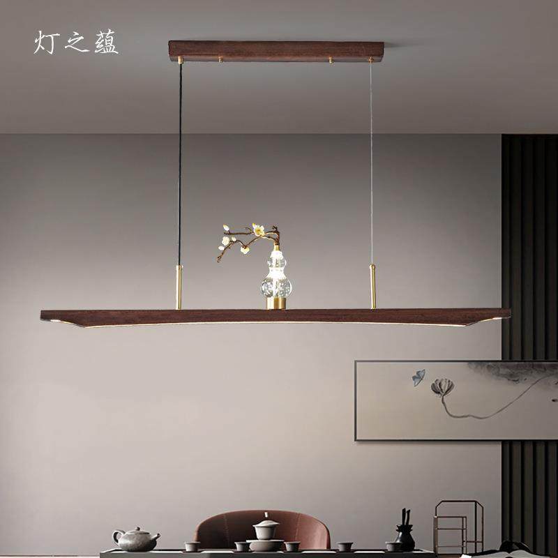 新中式茶室全铜吊灯古典乌檀木茶桌简约长方形办公室灯LED餐厅灯,电子元器件市场,其它元器件,淘宝优惠券,粉丝福利购,淘宝优惠卷