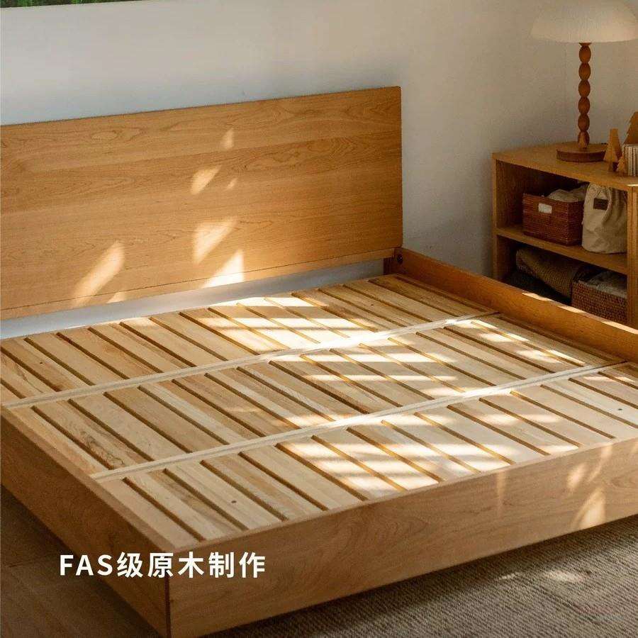 林间床北欧家用主卧室原木风1.5实木1米8单双人床