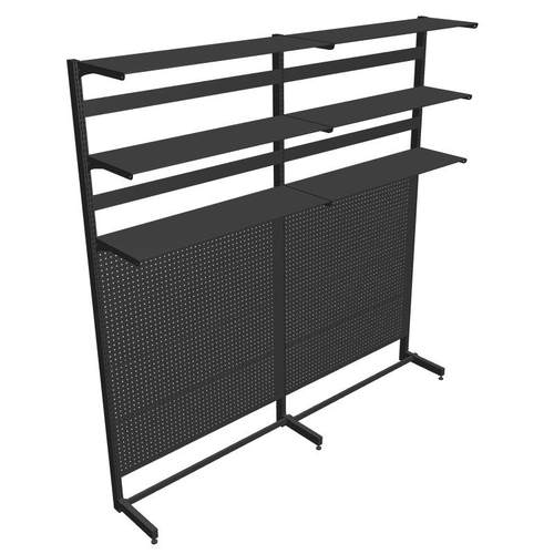 铭添铭添五金洞洞板书架220高黑色金属层板架子收纳置物架可装显