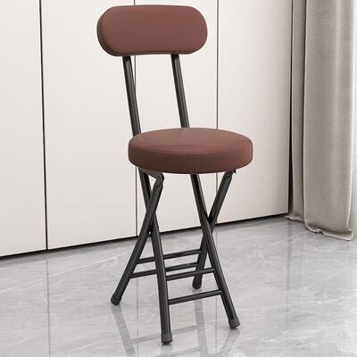 折叠小椅子靠背凳子家用餐桌餐椅凳可叠放便捷圆简高脚PKG折凳小