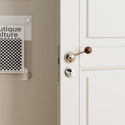 一半室内门锁卫无品牌/间卧室中古风机械黑胡桃木复生古门风静音