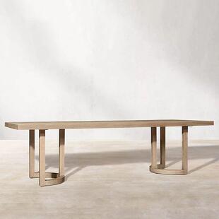 户外桌椅庭院长实木23-3-24-休闲露天防腐柚木桌防水防晒式美乡村