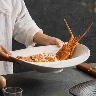 陶瓷龙虾家盘海鲜造冰姿盘用菜盘创BUG意酒店餐具商摆盘新款 草用