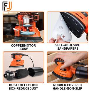 腻砂跨境木工砂光机迷你电角动三光机子打磨XZO机家具抛光机工具