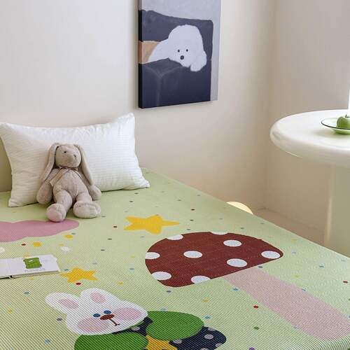A类棉卡数花码印春夏单品床盖加厚床单床LL全上铺盖单件儿通童可
