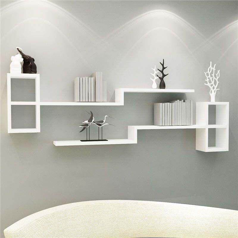 WEW客厅墙面装饰书架上置物架卧床头家用壁挂式简室易纳创收墙意