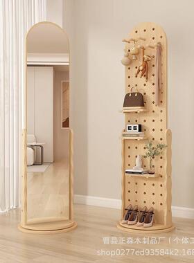 现货洞洞板收纳A25723-架落地全身镜衣衣帽包衣挂钩可身移动穿镜