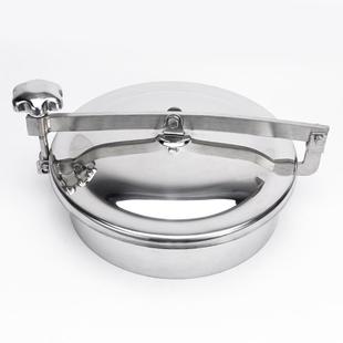 LWK卫生级椭圆常快开人孔盖酒罐吊翻边泄压焊接4手孔30不锈钢压人