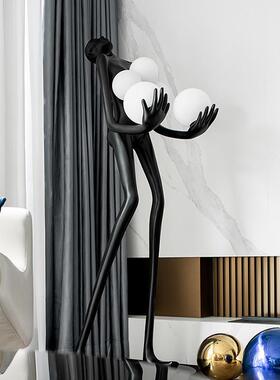 现抽象艺术TZ-90230抱球物雕酒店大堂售楼处客厅代落塑地装饰创意