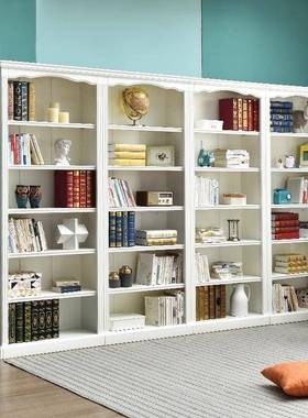 美式落全实木儿童书架书柜储物柜地客厅物置架收纳架简约现95060