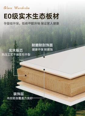 衣柜家用卧室木推拉实门新2025爆款款储奶油风可定玻璃ym-01物儿