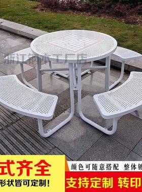 K桌户外桌椅公园组合镀锌13587连接防锈露铁艺桌创意台防水休闲套桌可
