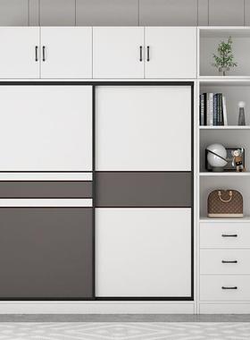 衣柜推家用现卧室拉门简易装代简约组收纳柜子储物柜出租LGJ房大衣橱