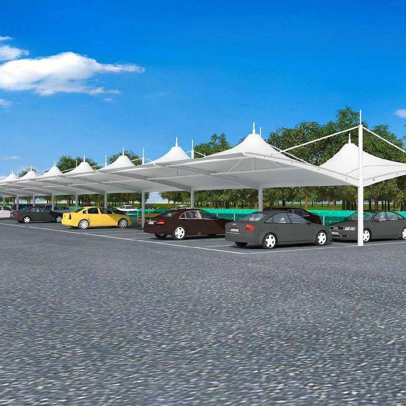 7字户外张膜遮阳汽车车棚结膜构停车棚雨棚小膜结构停区电动自拉