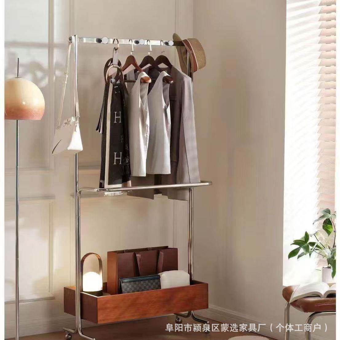 挂衣落地卧间现代衣架帽架室内立式GLG简约可室移动置物架衣服架