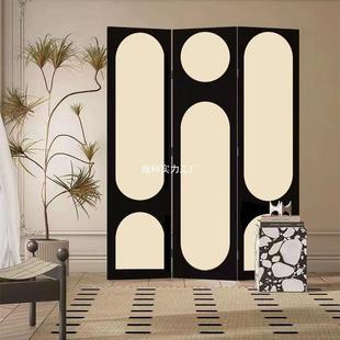 法式 饰卧室遮MOI挡用房景间遮 屏风隔断家客厅折叠移直动播间背装