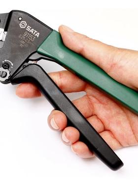 世手动具线压线钳欧式压接91151钳端子钳冷压工钳接线钳排子达911