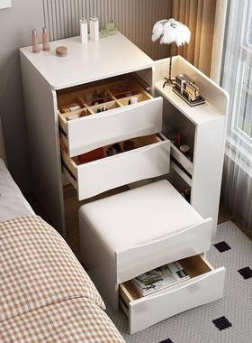 奶油风可翻盖现用简约家小户AFL型收纳柜柜一体斗带边柜超小化妆