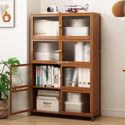 书架柜置物架NVA落地家用客厅带门童靠墙收防尘儿简易多层储纳物书