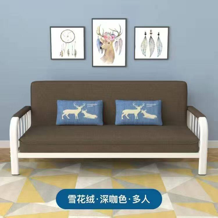小户型多功能沙发床出租房两用布艺铁架折叠一体床现货