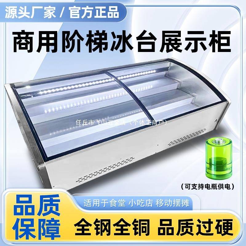 三阶梯果式冷藏保台鲜展示柜644海鲜冷层冻冰式摆摊三轮车炸串水