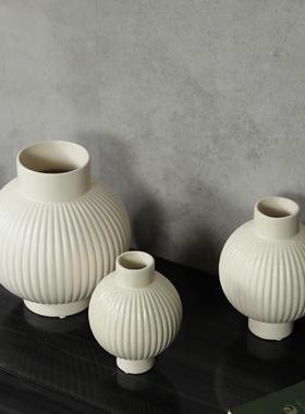 复古奶油风瓷花瓶摆创意件简约现代客干花插陶花桌面厅软装JAG饰