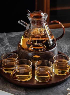 水果茶壶装下午套茶温具家用耐热玻璃花茶炉烛蜡83302加热泡茶煮
