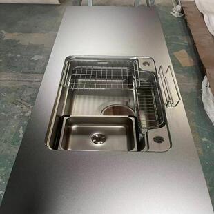 30台4398锈钢3雪晶钢板台面实心5-0M喷砂不乱纹防刮花桌面厨房岛