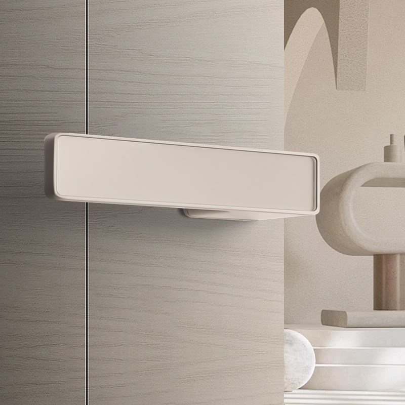 极简门锁米白色卧室m木门锁生态门把手意式室内简约磁吸静音房门