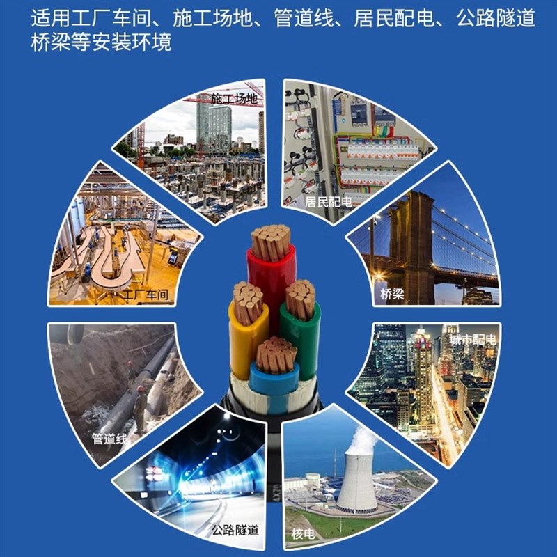 YJV电缆线国标铜芯2.5 4 6 10平方2/3/L4/5芯三相四电线充电桩户