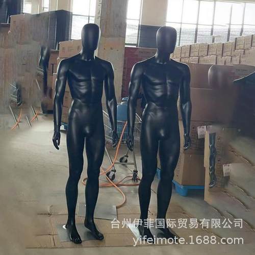 塑料9877模特黑全色人体模特特男身模服装窗模特道具假人模特橱展