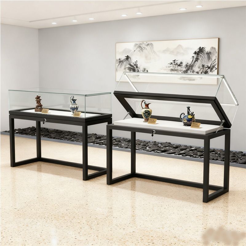 博物馆玻璃展示柜资料文献票据字画奖章展厅陈列柜定制液压柜台