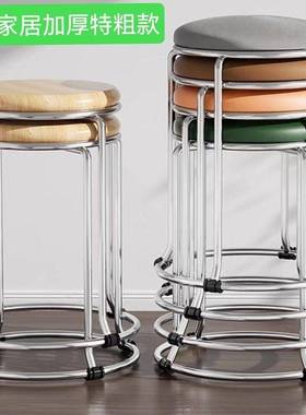 加加厚粗子用餐桌凳XTG圆凳实木特凳粗钢家筋凳商用餐饮店快餐店