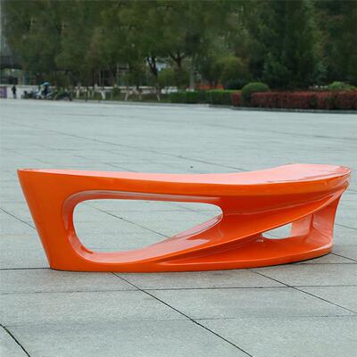 玻座璃钢休闲座休椅异机场息区等候椅创意月亮形型凳子商场OCEANs