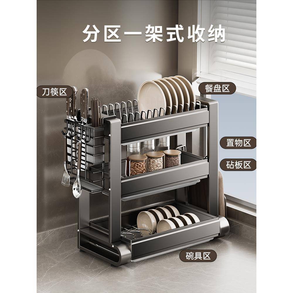 房筷置物架#多功能碗盘TNF碗碟收纳架碗收纳盒厨碗柜家用放碗架沥