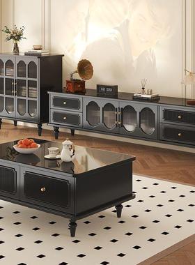 电视柜12654法式古木客厅家实用落地储物复柜小型茶几户组合边柜