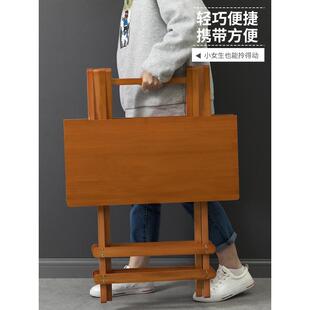 折叠桌餐桌椅合便携竹实木吃方圆桌子现代PLQ约家饭简组用休闲