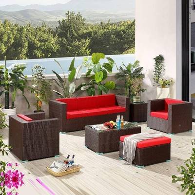 户外院沙编发藤防晒防水组合客厅53787庭室藤椅藤制休闲三人外网红家具