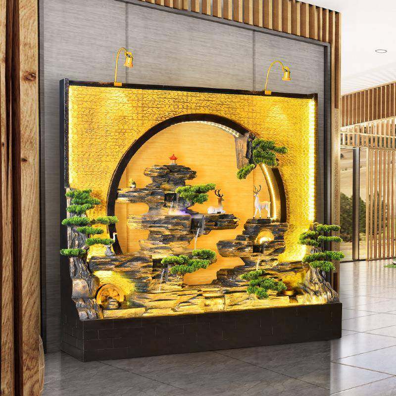 水幕墙流水墙隔断店大堂厅外别JYC墅庭院假山喷泉景观客鱼户池酒,家居饰品,流水摆件,淘宝优惠券,粉丝福利购,淘宝优惠卷