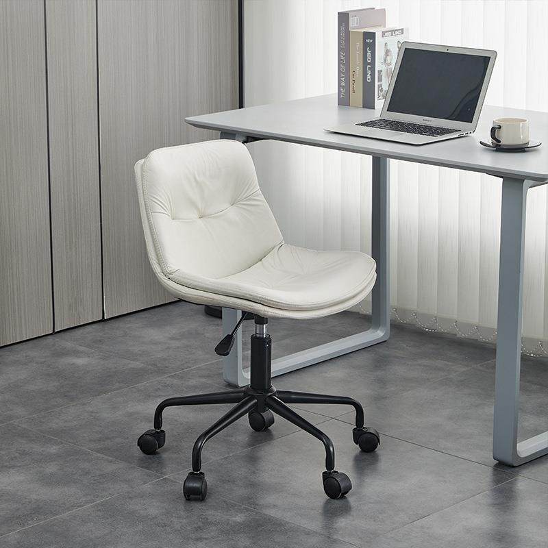 白色可椅子皮质办白色转椅家转椅用书桌电脑椅升降久坐舒适公靠背