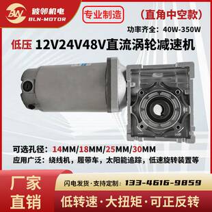 12V电机24v40W60W120W200W有刷直流涡轮蜗杆正反转调速rv减速机