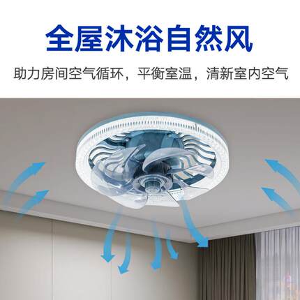 led风扇灯白光E27螺家用9客茶厅台吊扇灯遥调档卧口室控三色遥控