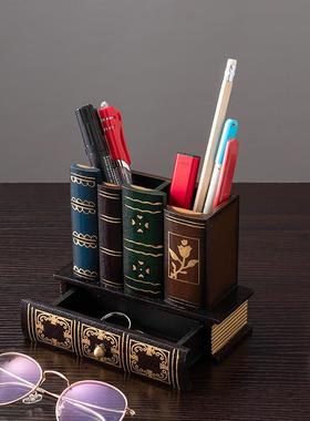 件复古创关意笔筒钥匙收纳摆办摆公桌家用小物件玄书房装t1523275