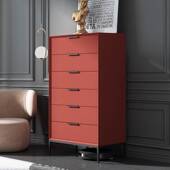 I1意式 极简烤漆五六斗柜简约现代客厅轻奢实木收纳卧室床尾抽屉整