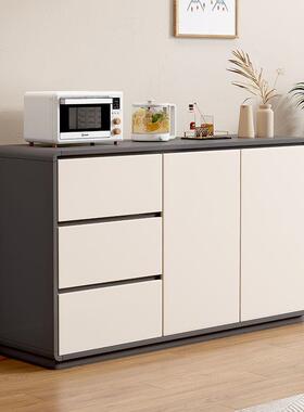 奶油风实全餐边柜家用多BYK木储层物斗柜新款客厅简约现代灰色茶水柜