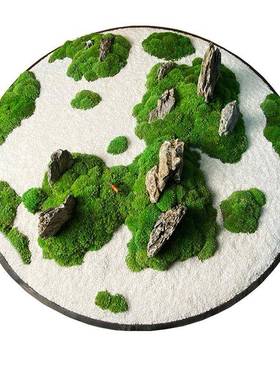 新中式花艺摆件酒餐桌中间摆件摆桌面景观景转造盘装饰品ZG-67104