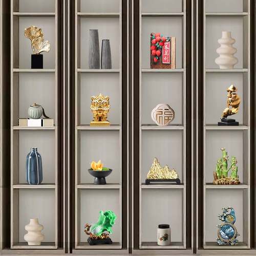 新中式老板办公室领导办公桌摆件高端大气上档次茶室展示柜装饰