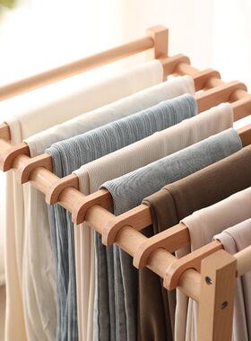 衣架款落地裤架小型多QPI功能移动实木衣帽带轮裤间子收纳裤架小Z